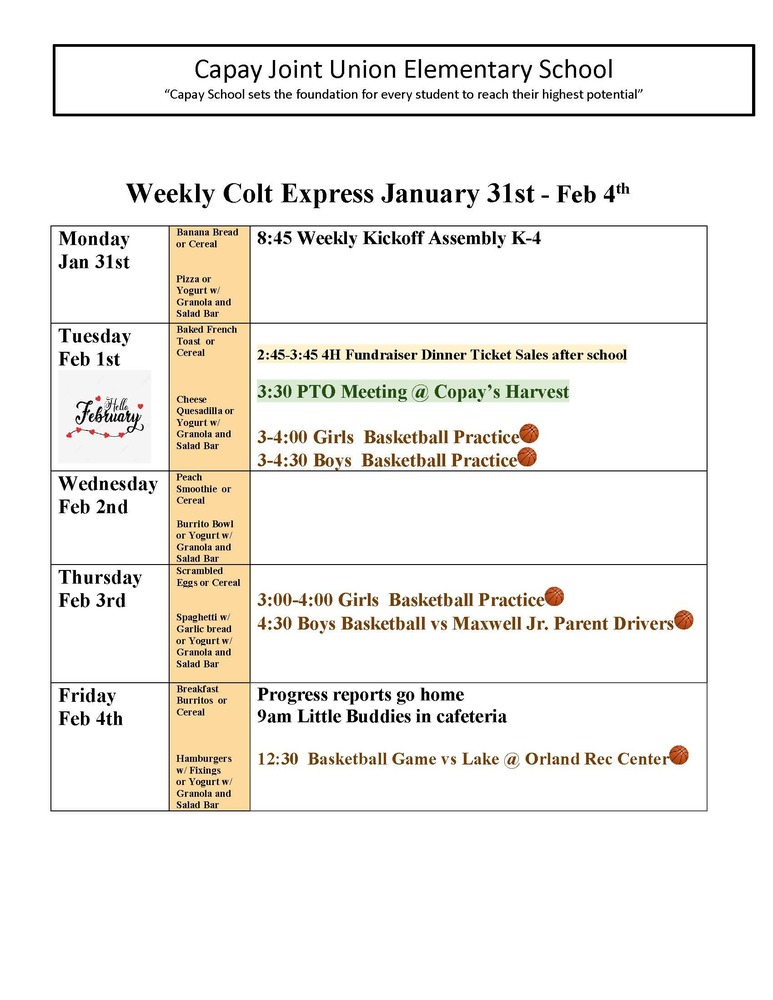 Weekly Colt Express Jan 31st - Feb 4th
