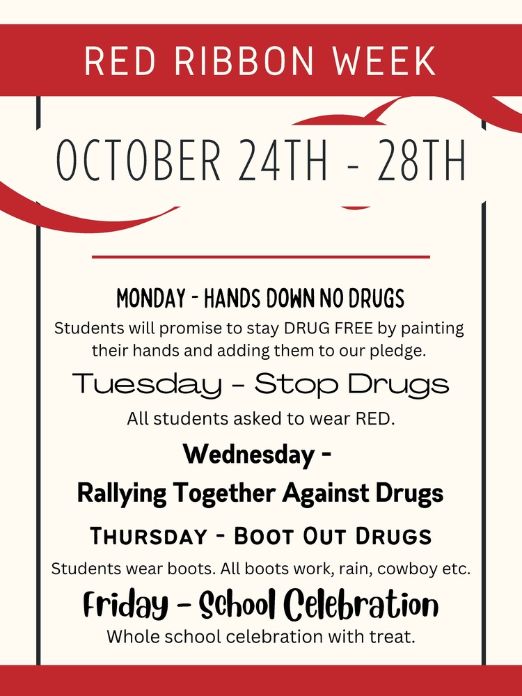 Red Ribbon Week Oct 24th - 28th