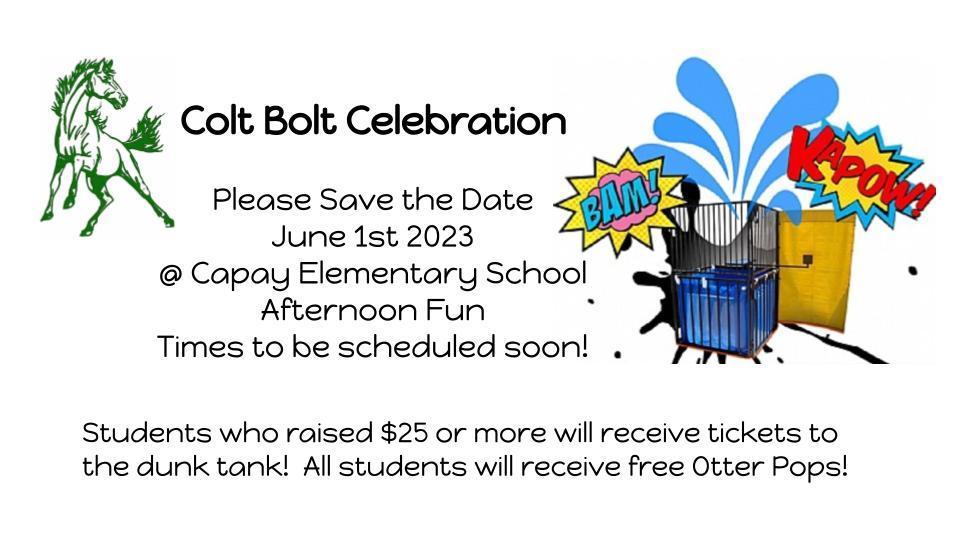 Colt Bolt Dunk Tank Save the Date