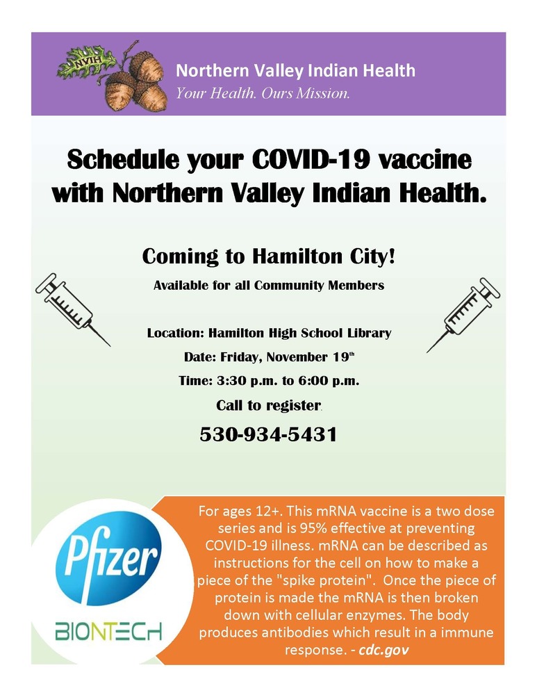 Northern Valley Indian Health Covid -19 Vaccine Clinic