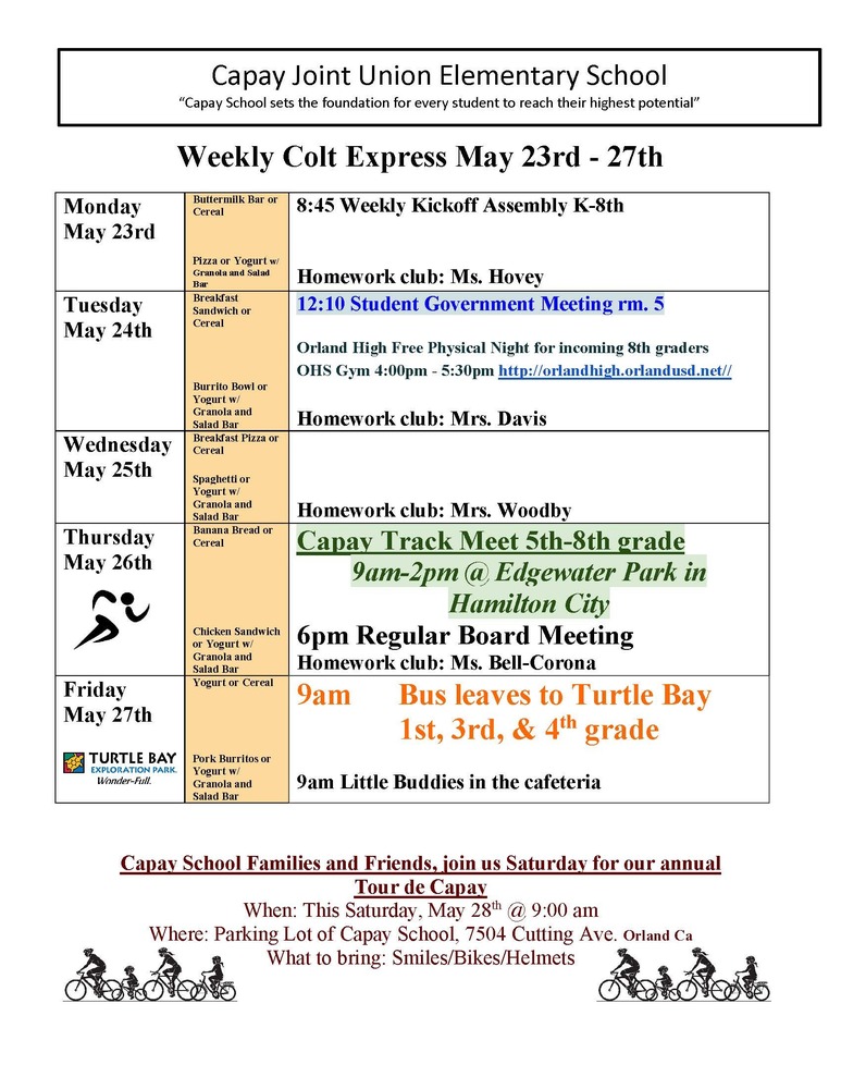 Weekly Colt Express May 23rd- 27th