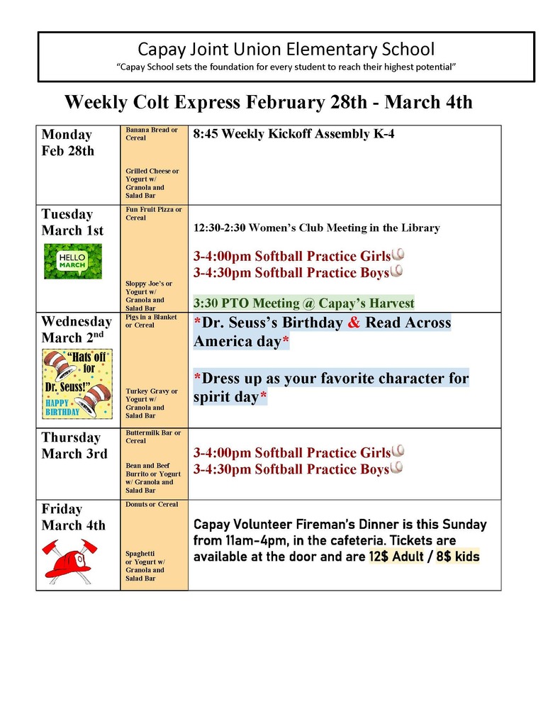 Weekly Colt Express Feb 28th - March 4th