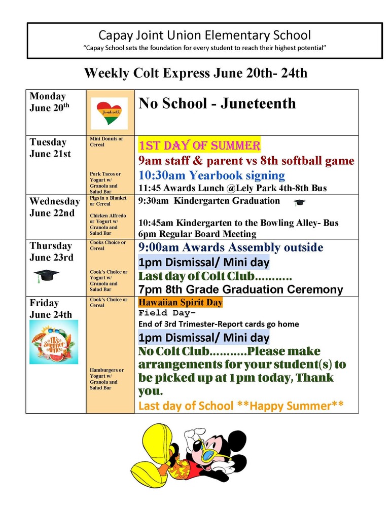 Weekly Colt Express June 20th - 24th 