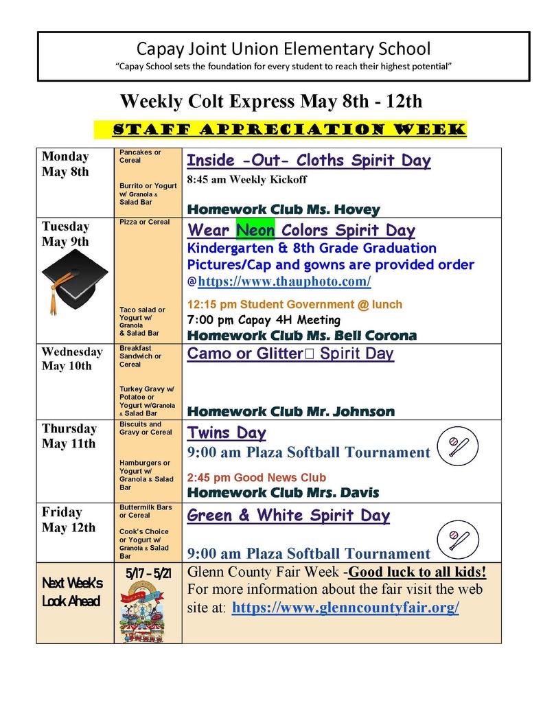 Weekly Colt Express May 8th -12th
